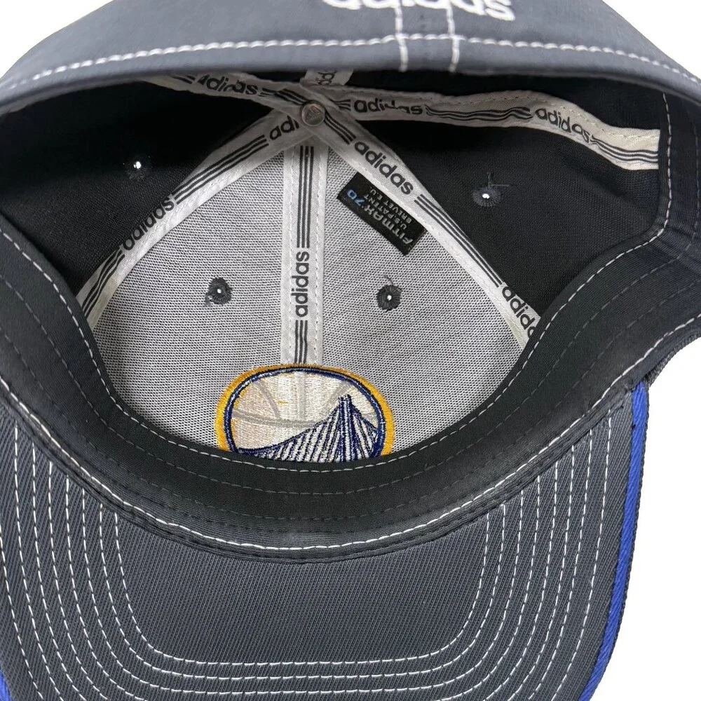 Adidas Golden State Warriors Hat L/XL Gray Stretch NBA Basketball‎ Cap